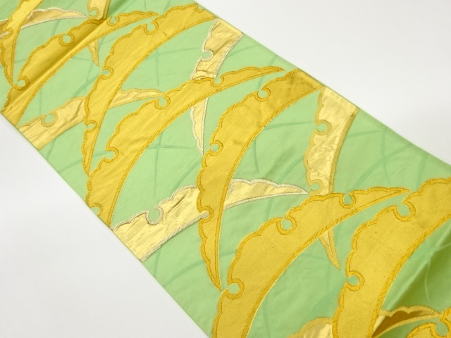 JAPANESE KIMONO / VINTAGE FUKURO OBI / WOVEN GRASS & SNOWFLAKE